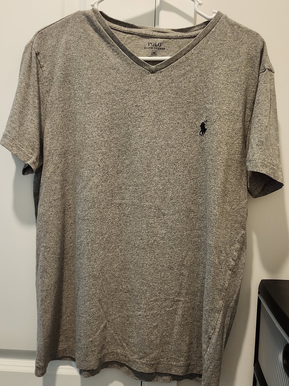 Polo by Ralph Lauren Heather Gray V‑Neck Tee with Navy Pony